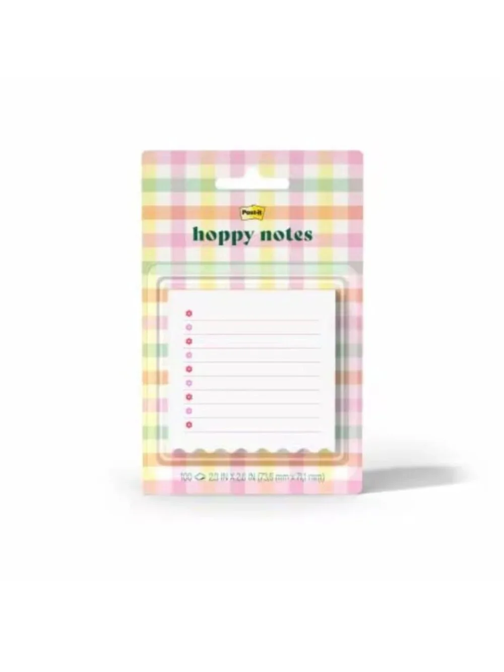 Post-it 2 Pk Hoppy Notes Green Leaf/Ladybug Square & Pink Flower Bullet List